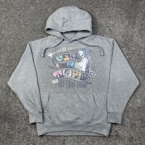 Taylor Swift The Eras Tour Hoodie Womens Medium Gray Sweatshirt Pullover Sweater